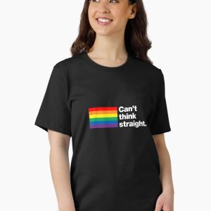 Can't think straight _ 6 Colour Rainbow Flag Edition Essential T-Shirt - Image 2